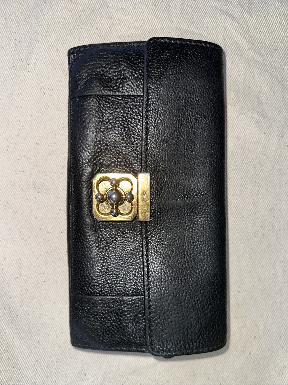 Authentic Chloe Elsie Black Leather Wallet  Gold Hardware | EUC - Picture 6 of 16